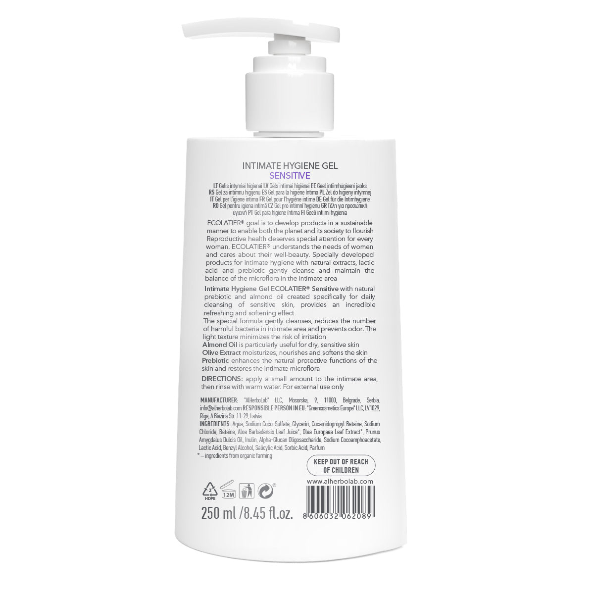 Gel limpiador Íntimo Sensible